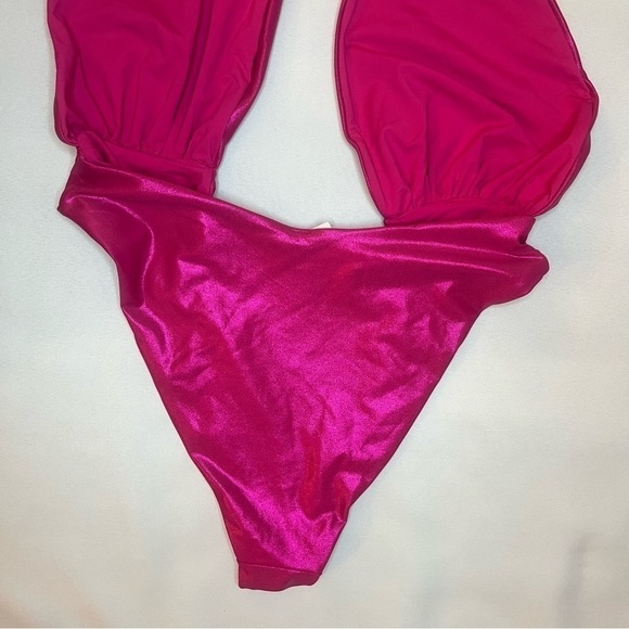 Urban Outfitters Out From Under Marina Metallic Pink One Piece Swimsuit Sz M NWT - Picture 13 of 16